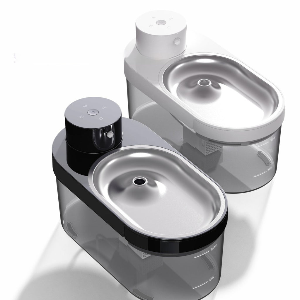 Pet water fountain black and white variants